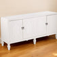 64" White Solid Wood Sideboard with Four Doors