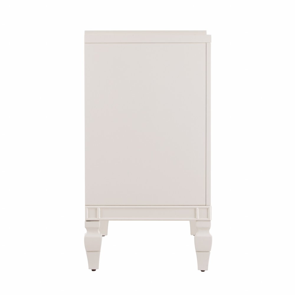 64" White Solid Wood Sideboard with Four Doors