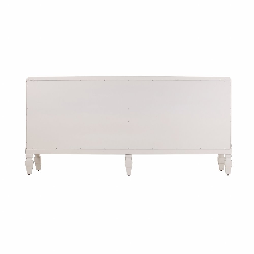 64" White Solid Wood Sideboard with Four Doors