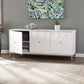 59" White and Gold Sideboard with Three Doors