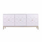 59" White and Gold Sideboard with Three Doors