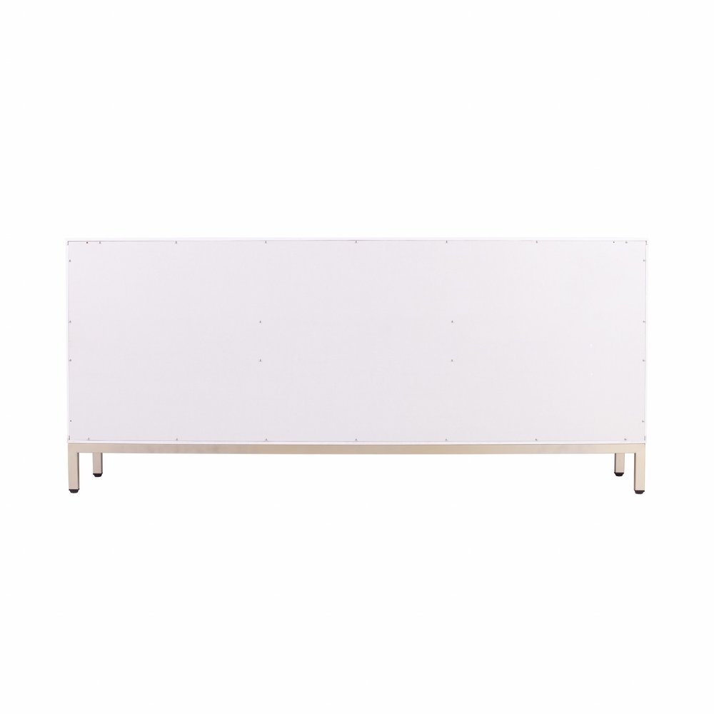 59" White and Gold Sideboard with Three Doors