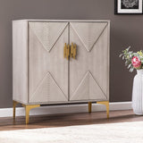 32" Gray Solid Wood Sideboard with Two Doors