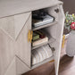 32" Gray Solid Wood Sideboard with Two Doors