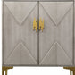 32" Gray Solid Wood Sideboard with Two Doors