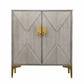 32" Gray Solid Wood Sideboard with Two Doors