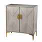 32" Gray Solid Wood Sideboard with Two Doors