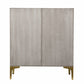 32" Gray Solid Wood Sideboard with Two Doors