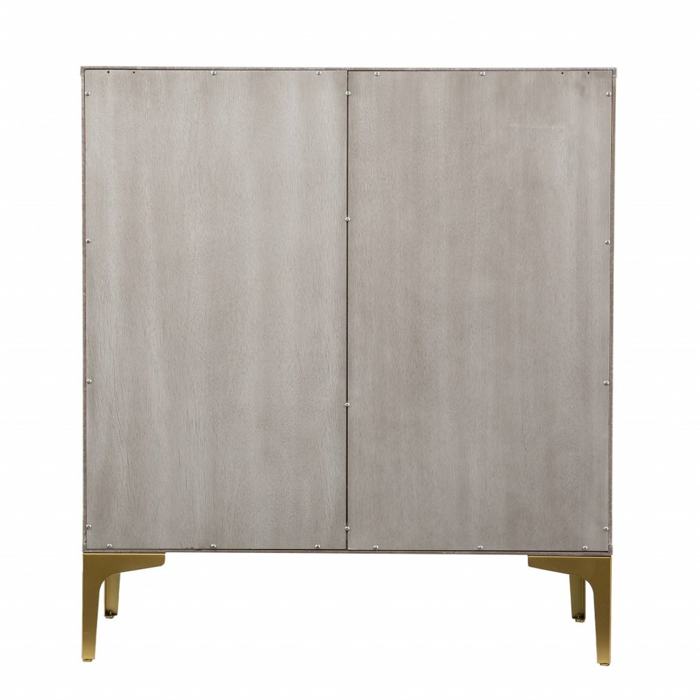 32" Gray Solid Wood Sideboard with Two Doors