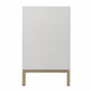 40" White Carved Geometric Sideboard with Two Doors