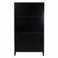 Rustic Black and Light Bamboo Tall Buffet Cabinet