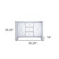 50" Silver Wood and Glass Three Drawer Credenza with Two Doors