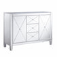 50" Silver Wood and Glass Three Drawer Credenza with Two Doors