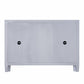 50" Silver Wood and Glass Three Drawer Credenza with Two Doors