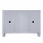 50" Silver Wood and Glass Three Drawer Credenza with Two Doors