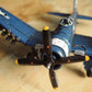6" Blue Metal Hand Painted Model Airplane Tabletop Sculpture