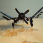 6" Blue Metal Hand Painted Model Airplane Tabletop Sculpture