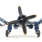6" Blue Metal Hand Painted Model Airplane Tabletop Sculpture