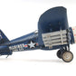 6" Blue Metal Hand Painted Model Airplane Tabletop Sculpture