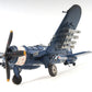 6" Blue Metal Hand Painted Model Airplane Tabletop Sculpture