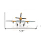 6" Grey Mustang Metal Hand Painted Decorative Airplane