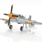 6" Grey Mustang Metal Hand Painted Decorative Airplane