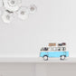 6" Blue And White Metal Volkswagen Bus Sculpture