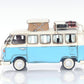6" Blue And White Metal Volkswagen Bus Sculpture