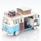 6" Blue And White Metal Volkswagen Bus Sculpture
