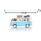 6" Blue And White Metal Volkswagen Bus Sculpture