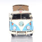 6" Blue And White Metal Volkswagen Bus Sculpture
