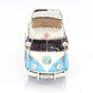6" Blue And White Metal Volkswagen Bus Sculpture