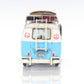 6" Blue And White Metal Volkswagen Bus Sculpture