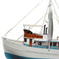 110" Blue And White Solid Wood Hand Painted Model Boat