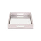 16" White Shagreen and Mirror Tray