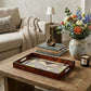 World Map Vintage Burlwood Serving Tray