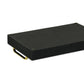 16" Black Wood And Linen Serving Tray With Handles