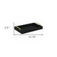 16" Black Wood And Linen Serving Tray With Handles