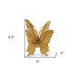 Gold Cast Iron Double Butterfly Sculpture