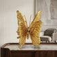 Gold Cast Iron Double Butterfly Sculpture