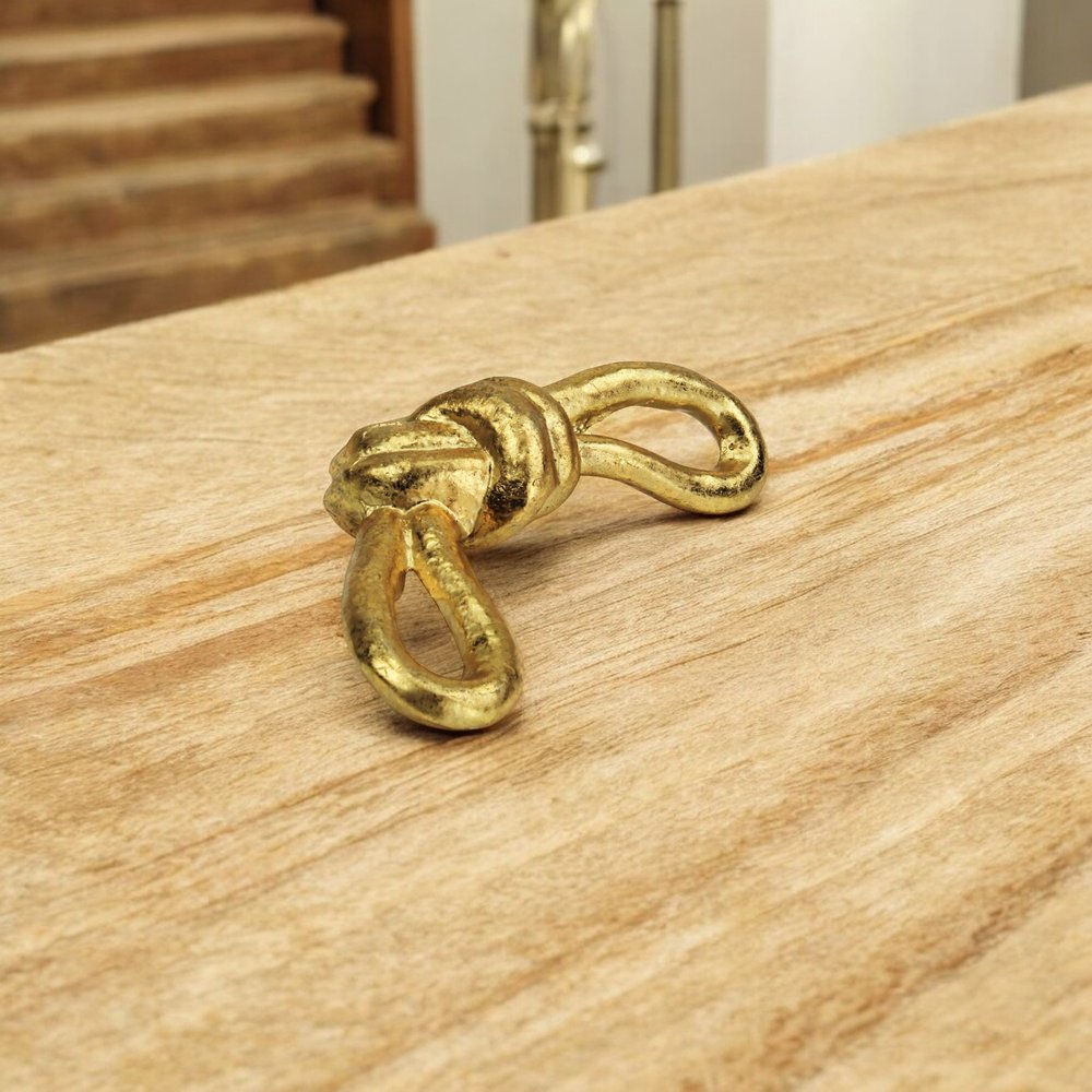 6" Gold Rustic Cast Iron Knot Tabletop Sculpture