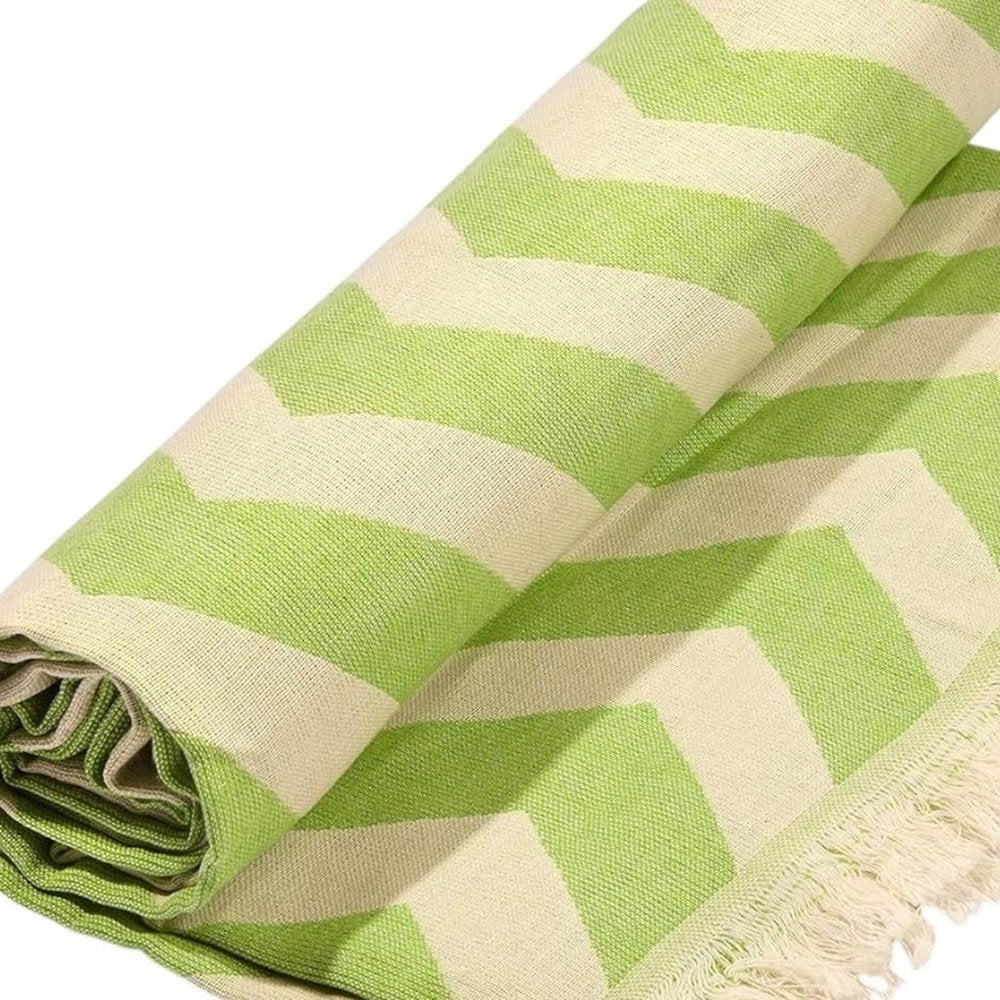 Lime Green Chevron Design Turkish Beach Blanket