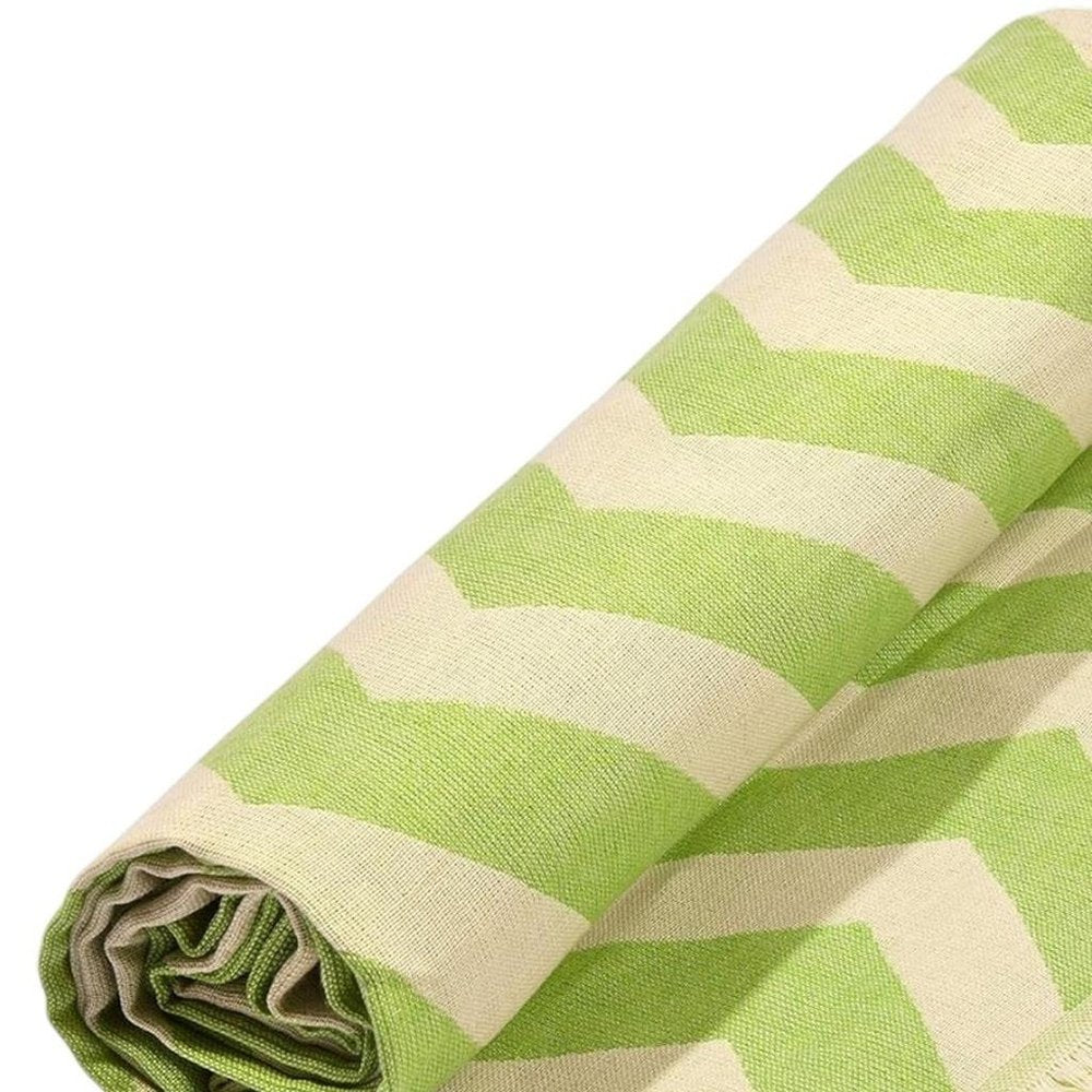 Lime Green Chevron Design Turkish Beach Blanket