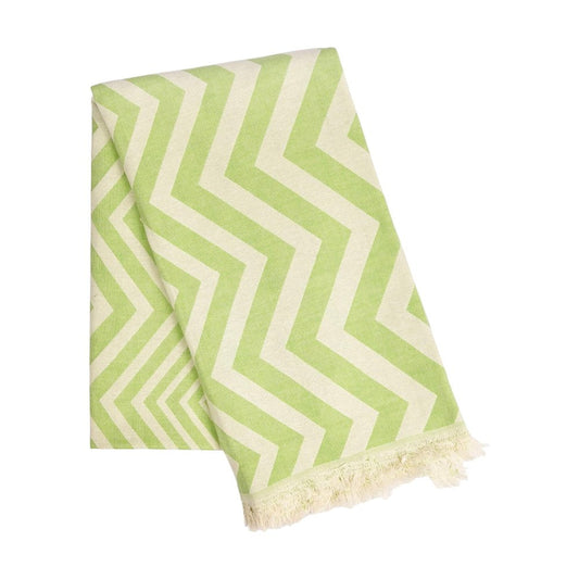 Lime Green Chevron Design Turkish Beach Blanket