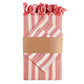 71" X 95" Red And White Striped Cotton Tablecloths