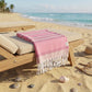 Shades of Pink Striped Design Turkish Beach Blanket