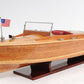 15" Natural Manufactured Wood Boat Sculpture