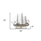 32" Black and White Solid Wood Hand Painted Amerigo Vespucci Model Boat