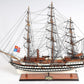 32" Black and White Solid Wood Hand Painted Amerigo Vespucci Model Boat
