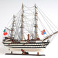32" Black And White Solid Wood Hand Painted Boat Model Boat